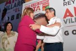 La doctora Maki Ortiz al manifestar su apoyo a la candidatura a la gubernatura de Tamaulipas de Américo Villarreal, de la coalición Morena, PT y PVEM. Foto: Especial