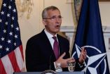 El jefe de la OTAN, Jens Stoltenberg, durante una conferencia de prensa en Washington.