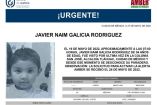 ficha de Alerta Amber de Javier Naim Galicia Rodríguez. 