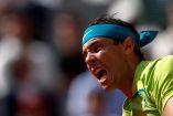 Rafael Nadal grita durante un partido