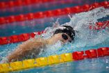 Katie Ledecky nadando en los 400 metros estilo libre