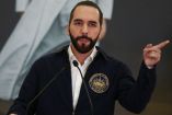 El presidente Nayib Bukele durante una conferencia de prensa.