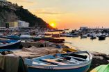 Vista del atardecer en Sorrento.