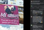Publicación de Ricardo Gallardo sobre una manta de una persona enamorada que pide a su ex no casarse.