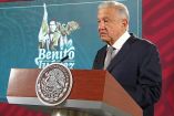 El presidente Andrés Manuel López Obrador en conferencia en Palacio Nacional.