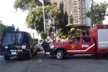 Policías y bomberos en el hotel