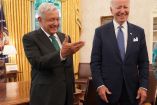 AMLO y Biden sonriendo durante su visita pasada a Washington
