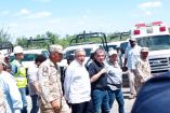 El presidente López Obrador en la mina siniestrada de Sabinas, Coahuila