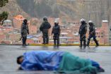 Pelea entre manifestantes y policías de Bolivia