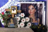 Ofrenda en la capilla destinada a Debanhi Escobar, en Nuevo León.