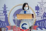 La presidenta taiwanesa Tsai Ing-wen durante un discurso en Taipéi.
