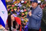 El presidente Daniel Ortega junto a su esposa y vicepresidenta Rosario Murillo.