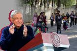 Collage de López Obrador y estudiantes regresando a clases.