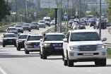 El convoy del OIEA a su arribo a Zaporiyia.