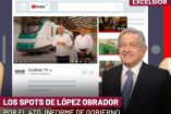 Collage de AMLO en primer plano sonriendo y al fondo pantalla de YouTube reproduciendo videos