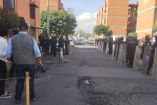 Policías vigilan la unidad habitacional 