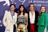 Harry Styles, Gemma Chan, Chris Pine y la actriz y directora Olivia Wilde presentaron Don’t Worry Darling.
