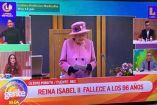 Foto de una televisión con la transmisión de un programa peruano