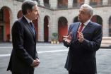 Andrés Manuel López Obrador y Antony Blinken en Palacio Nacional.