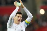 Lewandowski en partido con la selección de Polonia.