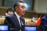 El canciller chino Wang Yi durante la Asamblea General de la ONU.
