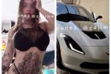 Paola Abad, ex modelo de Onlyfans, y el auto de lujo que robó.