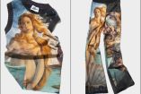 Collage de dos prendas con la imagen de 'El nacimiento de Venus'