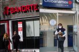 Collage de una sucursal de Banorte y de una de Citibanamex