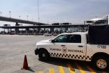 Una camioneta de la Guardia Nacional en la caseta de la autopista México-Cuernavaca