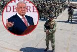 Collage de Andrés Manuel López Obrador y elementos del Ejército.