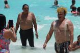 Personas de vacaciones en Cancún.