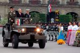 El presidente López Obrador en el desfile cívico-militar de 2022.