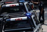 Camionetas de la policía de Naucalpan cometiendo un abuso.