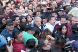El presidente Andrés Manuel López Obrador a su llegada a la #MarchaDelPueblo.