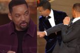 Will Smith con chamarra vino; ojos llorosos y dando cachetada