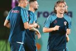 Luka Modric se prepara junto a sus compañeros previo al duelo contra Bélgica. Foto: AFP