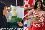 Joven musulmana y una aficionada de Croacia