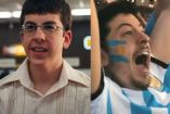  Christopher Mintz-Plasse con camiseta de Argentina, pintado del rostro