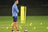 Lionel Scaloni, durante uno de los entrenamientos de Argentina. Foto: AFP.