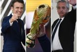 Emmanuel Macron y Alberto Fernández respaldaros a sus respectivas selecciones previo a la final. (Especial)