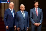 Biden, AMLO y Trudeau en Palacio Nacional