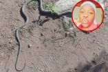 La joven fue mordida por al serpiente