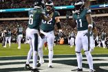 Eagles de Filadelfia celebrando.