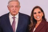 La gobernadora de Quintana Roo, Mara Lezama Espinosa, junto a López Obrador