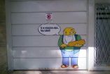 Personaje de los Simpson pintado en la cochera advierte...