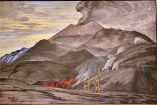 Pintura del volcán Paricutín