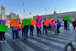 Manifestantes en el Zócalo de la CDMX