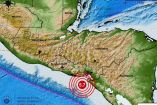 Mapa de la zona del sismo que sacudió El Salvador, Honduras y Nicaragua
