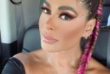 Galilea Montijo peinada con trenza y adorno en rosa