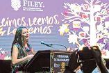Carmen Bullosa, durante la conferencia de prensa tras recibir el Premio Excelencia en las Letras José Emilio Pacheco.